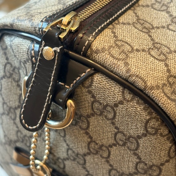 Gucci limited edition Joy Boston Women's Brown and Gold Heart Pattern Bag - Picture 15 of 16